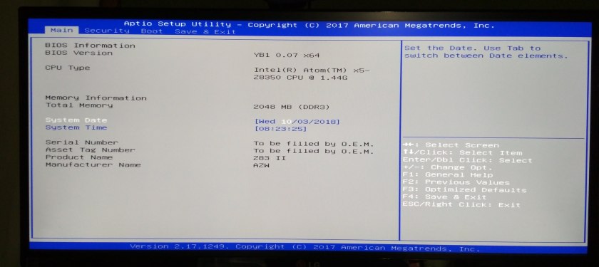 Z83II Intel Mini PC Bios 1